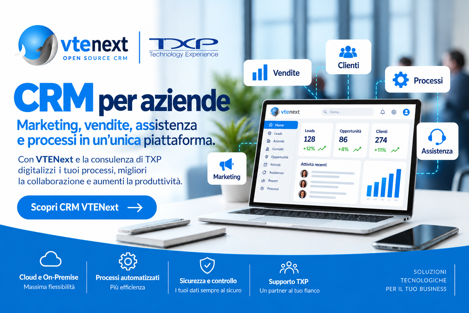 CRM per aziende VTENext con consulenza TXP